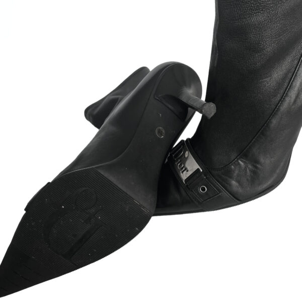 Dior Logo Leather Sock Boots in Black UK 5 - Image 3
