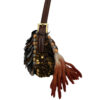 Fendi Embellished Felt Fringe Baguette in Brown RARE - Image 4