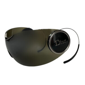 Vintage Dior Oversized Wraparound Sport Sunglasses in Khaki / Black | NITRYL