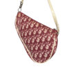 Dior Trotter Monogram Saddle Bag in Maroon Red / White - Image 4