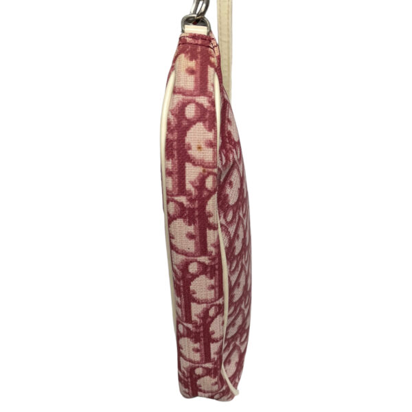 Dior Trotter Monogram Saddle Bag in Maroon Red / White - Image 3