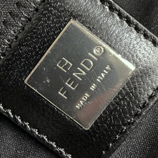 Fendi Silk Classic Shoulder Baguette Bag in Black / Silver - Image 7