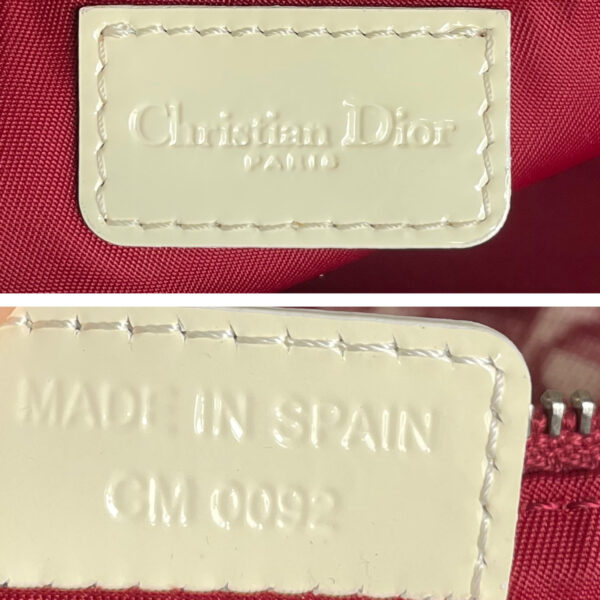 Dior Trotter Monogram Saddle Bag in Maroon Red / White - Image 9