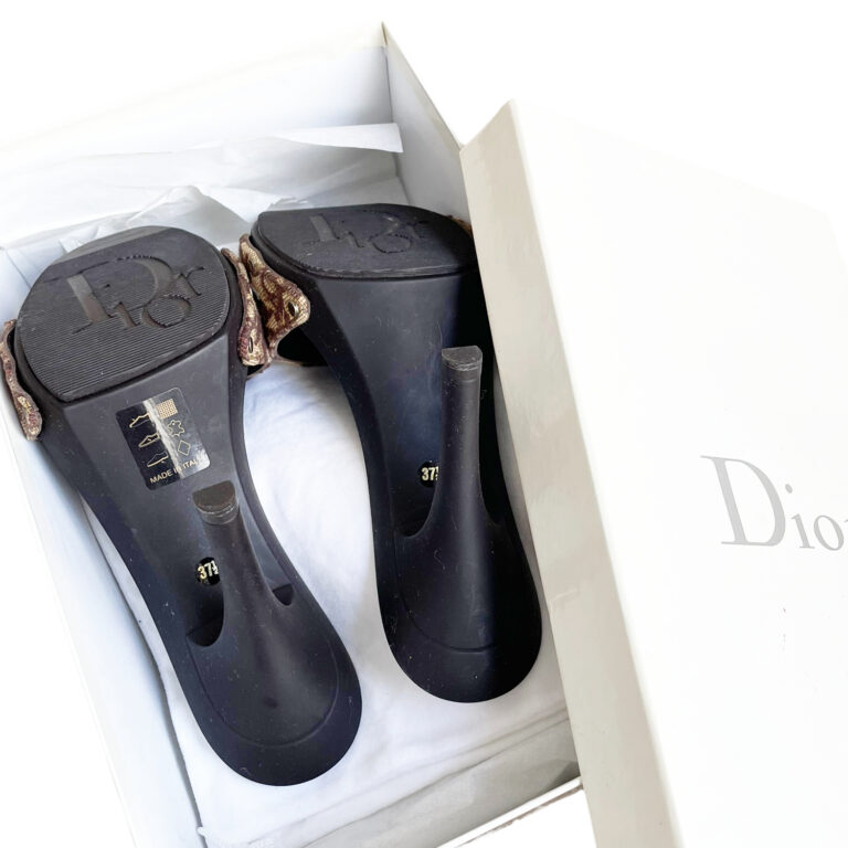 Dior Monogram Logo Heels in Brown UK 4.5 - Image 4