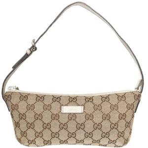 Vintage Gucci Monogram Shoulder Bag in Beige / Cream | NITRYL