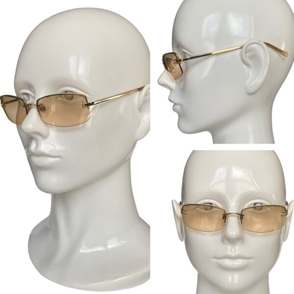 Chanel Diamante Rimless Sunglasses in Gold - Image 3