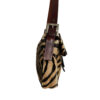 Fendi Zebra Print Ponyskin-Style Calfskin Shoulder Baguette Bag in Tan / Black - Image 5
