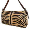 Fendi Zebra Print Ponyskin-Style Calfskin Shoulder Baguette Bag in Tan / Black - Image 6