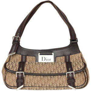 Vintage Dior Columbus Monogram Pocket Shoulder Bag in Beige / Brown | NITRYL