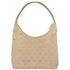 Vintage Gucci Monogram Shoulder Bag in Beige | NITRYL