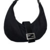 Fendi Cloth Half Moon Shoulder Bag in Black / Silver - Image 2