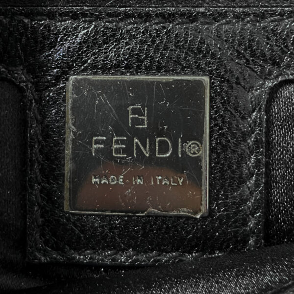 Fendi Cloth Half Moon Shoulder Bag in Black / Silver - Image 8
