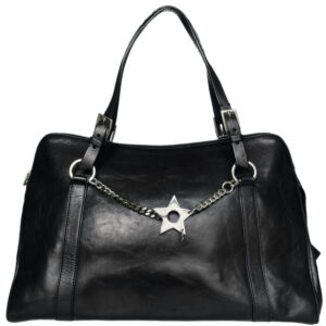 Vintage Dior Leather Hardcore Star Shoulder Bag in Black / Silver | NITRYL