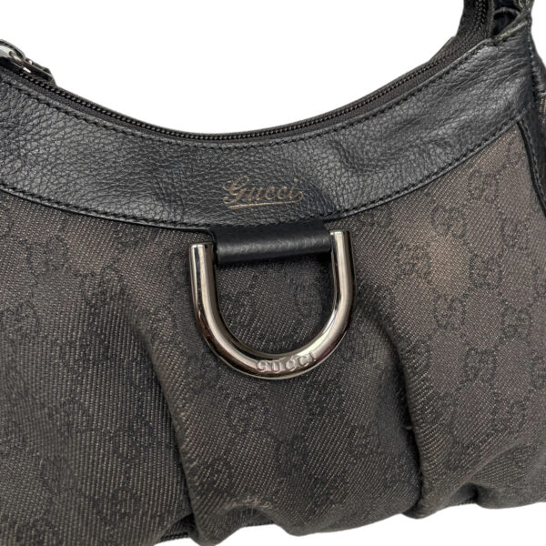 Gucci Monogram Hobo Shoulder Bag in Grey / Black - Image 5