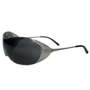 Vintage Miu Miu Metal Wraparound Sunglasses in Silver | NITRYL