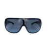 Miu Miu Logo Oversized Wraparound Sunglasses in Blue / Silver - Image 2