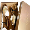 Gucci Monogram Heels in Metallic Gold UK 5 - Image 6