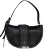 Vintage Dior 'Admit It' Mini Satin Shoulder Bag in Black / Silver | NITRYL