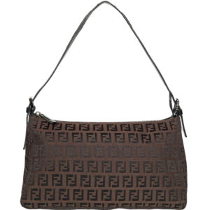 Vintage Fendi Monogram Shoulder Baguette Bag in Brown | NITRYL