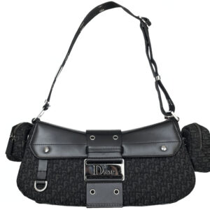 Vintage Dior Monogram Street Chic Columbus Multi Pocket Shoulder Bag in Black / Silver | NITRYL