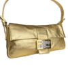 Fendi Leather Crystal Encrusted Shoulder Baguette Bag in Gold - Image 2