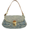 Vintage Louis Vuitton Monogram Denim Pleaty Shoulder Bag in Blue | NITRYL