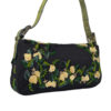Fendi Lemon Embroidered Beaded Shoulder Baguette Bag in Black / Green with Exotic Leather Detailing - Image 3