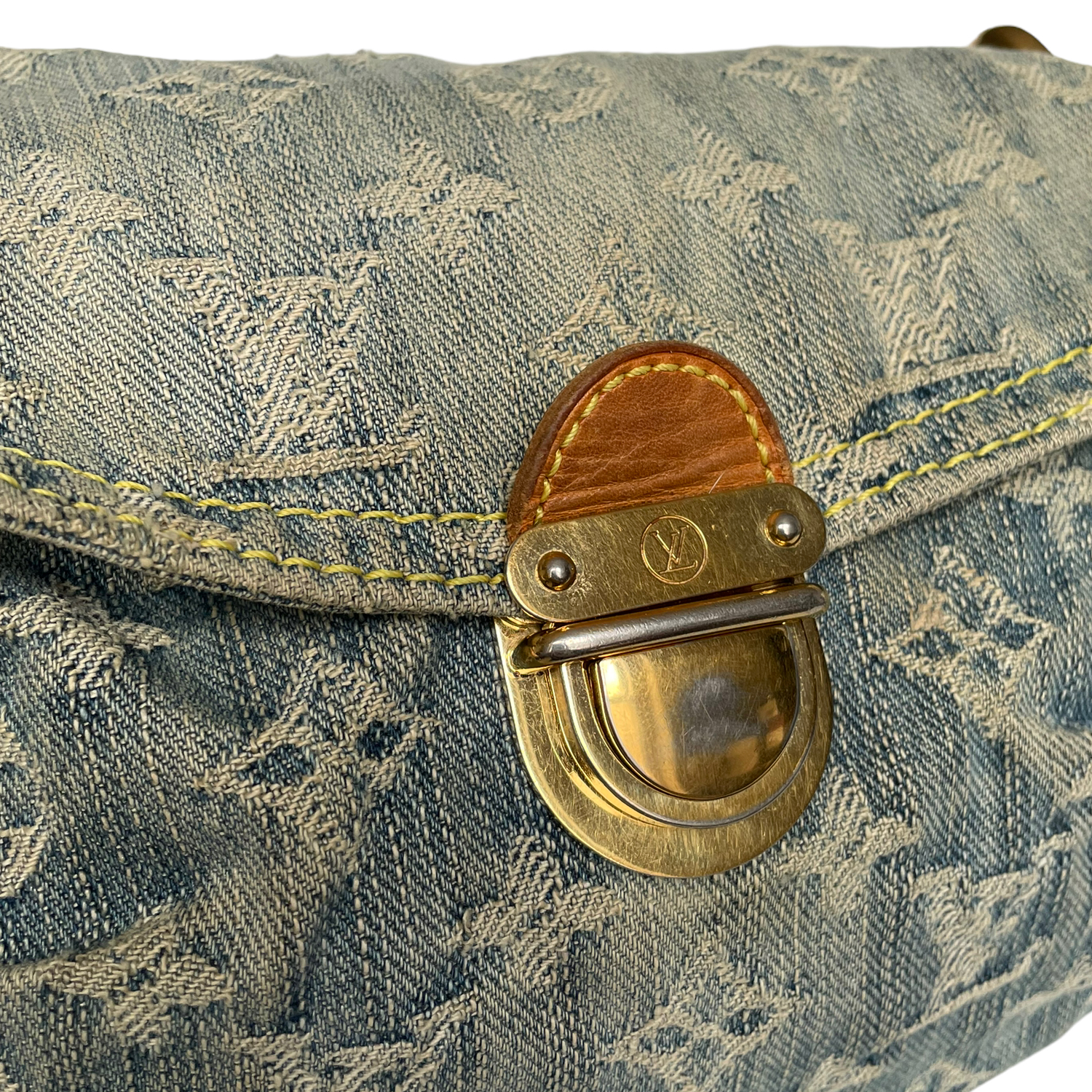 Louis Vuitton Pleaty Shoulder Bag Small Blue Denim