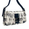 Fendi Calfskin Striped Shoulder Baguette Bag in White / Black - Image 2