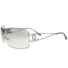 Vintage Chanel Diamante Wraparound Sunglasses in Silver | NITRYL