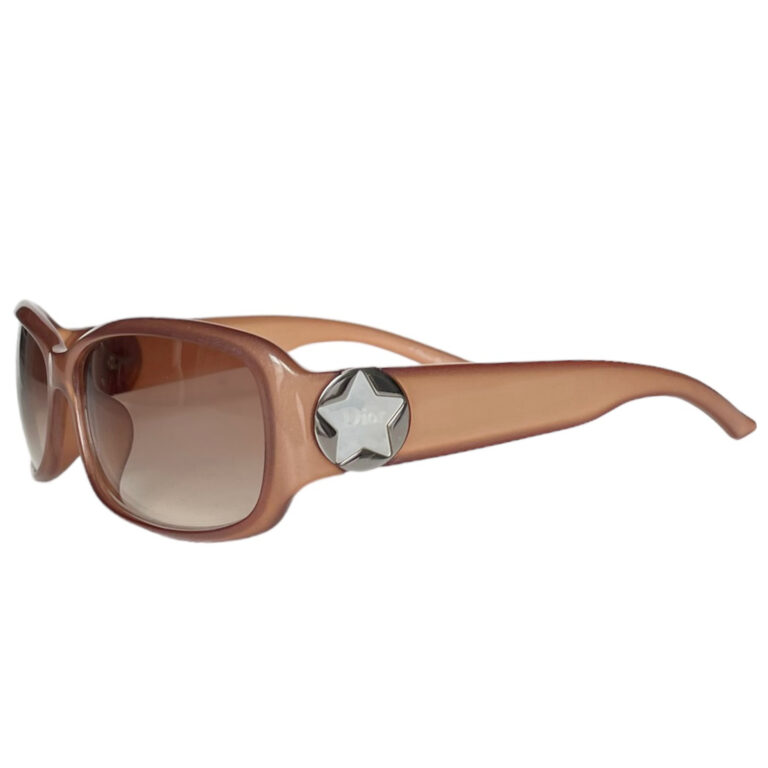 Vintage Dior Star Logo Sunglasses in Nude Pink | NITRYL