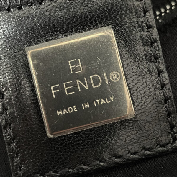 Fendi Silk Classic Shoulder Baguette Bag in Black / Silver - Image 6