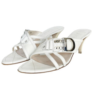 Vintage Dior Flight Log Heels in White UK 5 | NITRYL