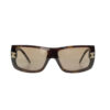 Chanel Diamante Wraparound Sunglasses in Tortoiseshell Brown / Gold - Image 2