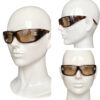 Chanel Diamante Wraparound Sunglasses in Tortoiseshell Brown / Gold - Image 4