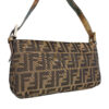 Fendi Monogram / Leopard Calfskin Shoulder Baguette Bag with Iridescent Exotic Leather Detailing - Image 4