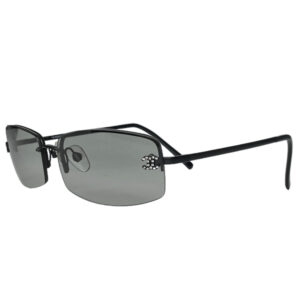 Vintage Chanel Diamante Rimless Sunglasses in Black / Silver | NITRYL