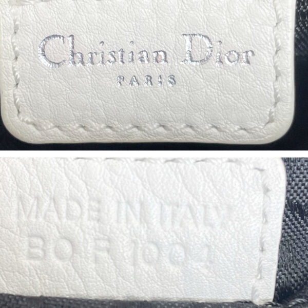 Dior Charms Leather Shoulder Bag in White with Silver Spellout Strap - Image 6