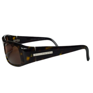 Vintage Prada Logo Tortoiseshell Sunglasses in Brown / Silver | NITRYL