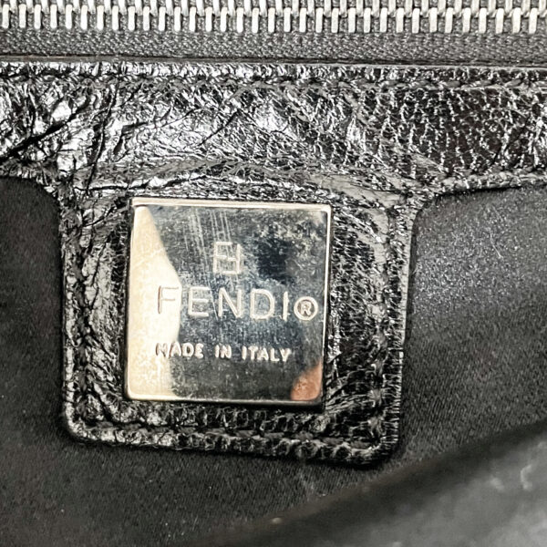 Fendi Sequin Beaded Shoulder Baguette Bag in Black / Silver - Image 7