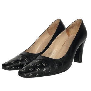 Vintage Chanel Monogram Heels in Black / White UK 3 | NITRYL