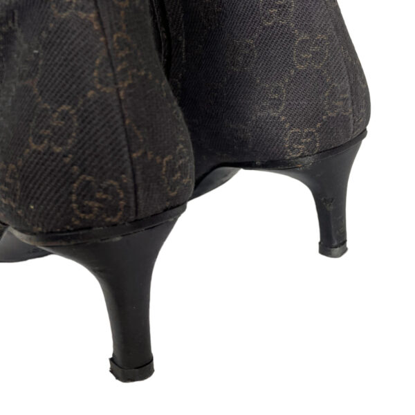 Gucci Monogram Heeled Square Toe Boots in Brown UK 4.5 - Image 4