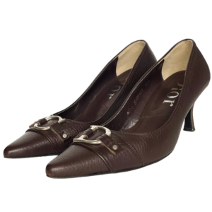 Vintage Dior CD Logo Heels in Brown / Silver UK 3.5 | NITRYL