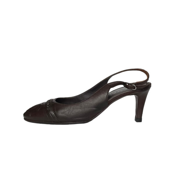 Chanel Logo Slingback Heels in Brown UK 3.5 - Image 3