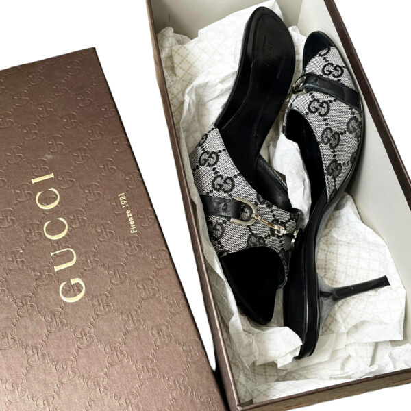 Gucci Monogram Heels in Grey / Black UK 5 - Image 5