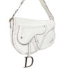 Dior Leather Saddle Shoulder Bag in White / Silver - Image 3