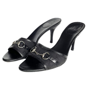 Vintage Gucci Monogram Heels in Black / Silver UK 4 | NITRYL