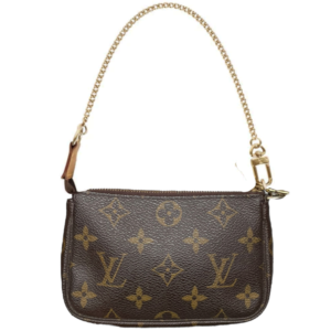 Vintage Louis Vuitton Monogram Mini Chain Pochette in Brown / Gold | NITRYL