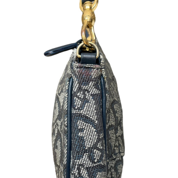 Dior Trotter Monogram Saddle Shoulder Bag in Navy / Gold - Image 5