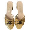 Chanel Logo Heels in Gold UK 4 - Image 2